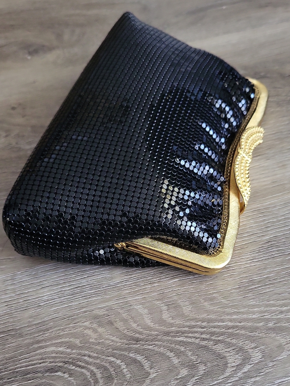 Vintage Arton Black Metal Mesh Evening Clutch Purse | Convertible Crossbody